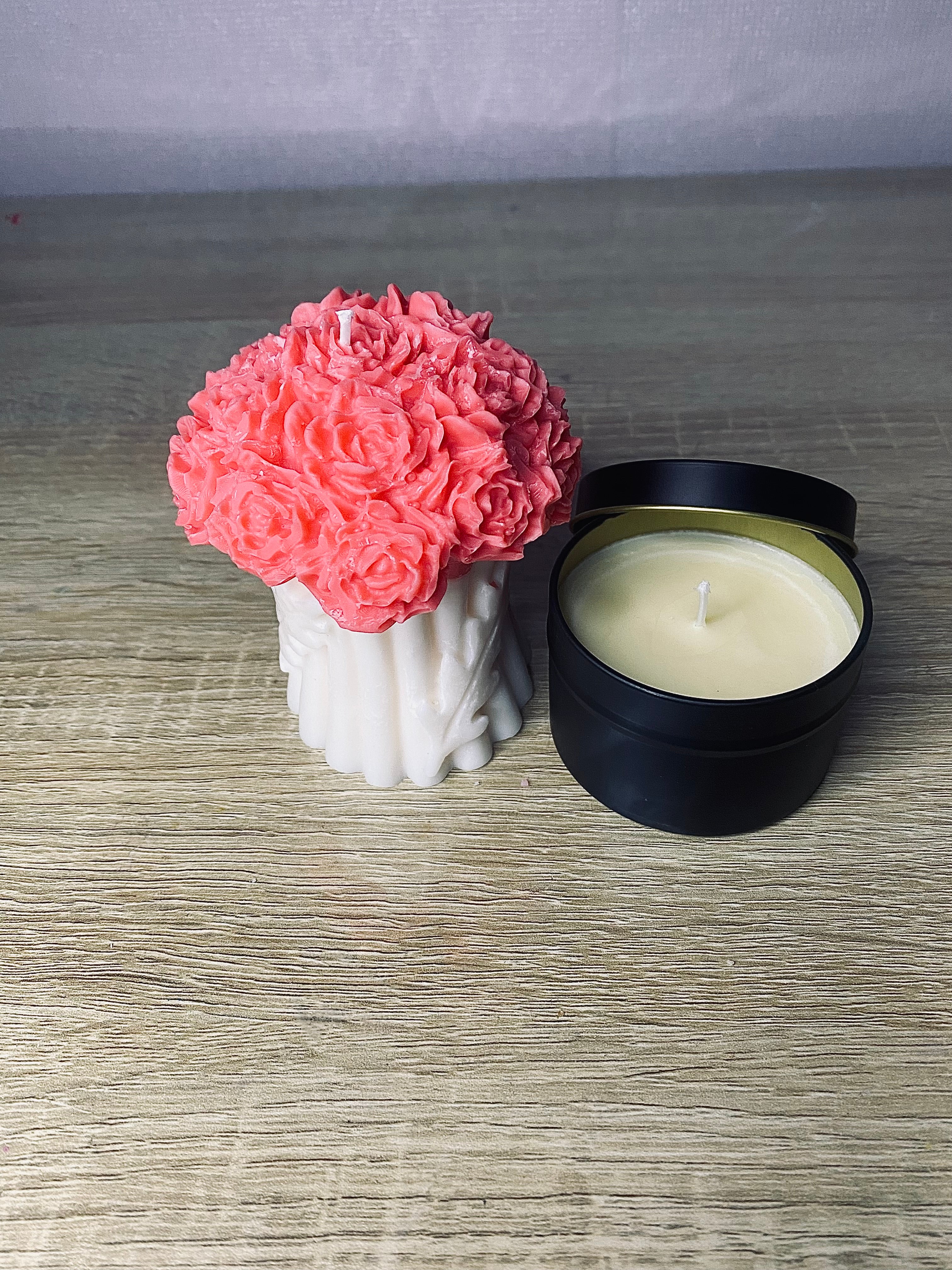 Duo Cœur & Douceur- Bougie décorative & bougie de massage